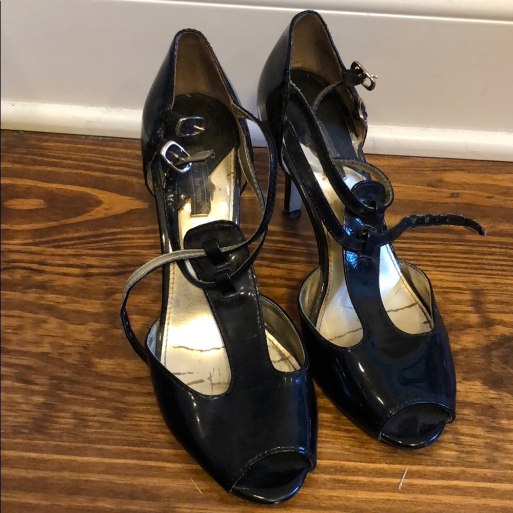 Black Satin Heels